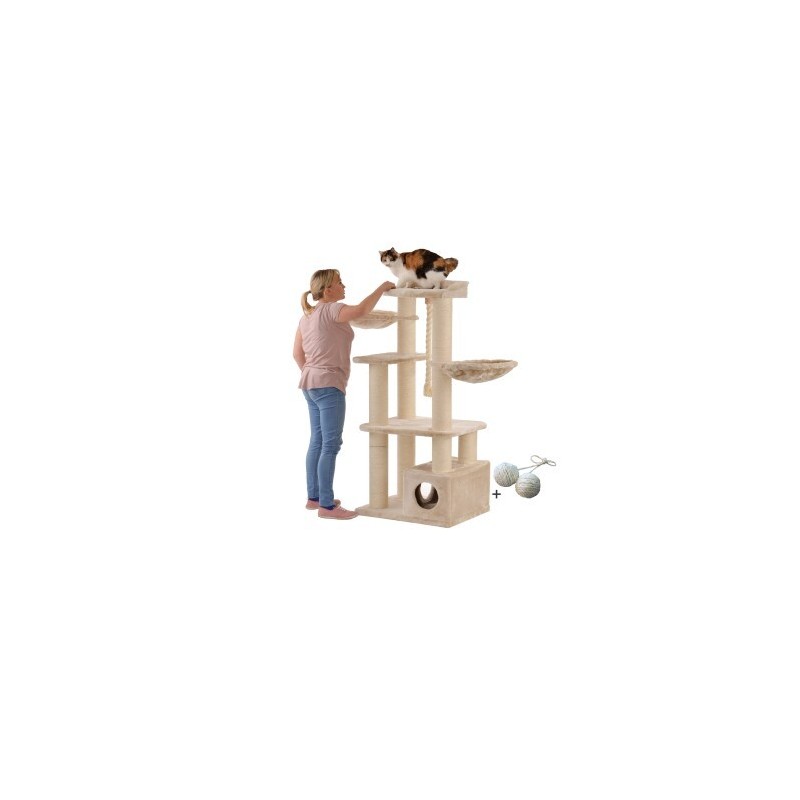Rohrschneider ® XXL Katzenbaum Enya, mit Gratis-Spielball, beige