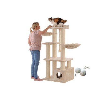 Rohrschneider ® XXL Katzenbaum Enya, mit Gratis-Spielball, beige