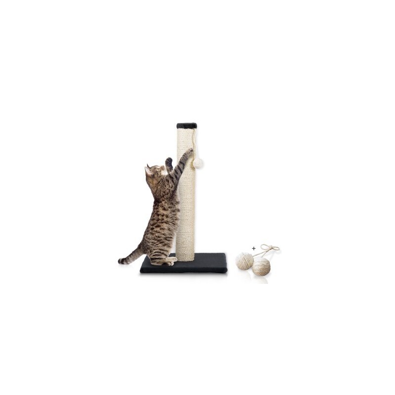 Rohrschneider ® Katzenbaum L Stamm, inkl. Gratis-Spielkugel 2er-Set dunkelgrau 36 cm, 64 cm, 36 cm