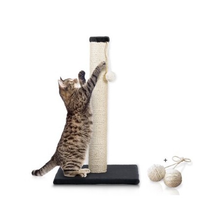 Rohrschneider ® Katzenbaum L Stamm, inkl. Gratis-Spielkugel 2er-Set dunkelgrau 36 cm, 64 cm, 36 cm