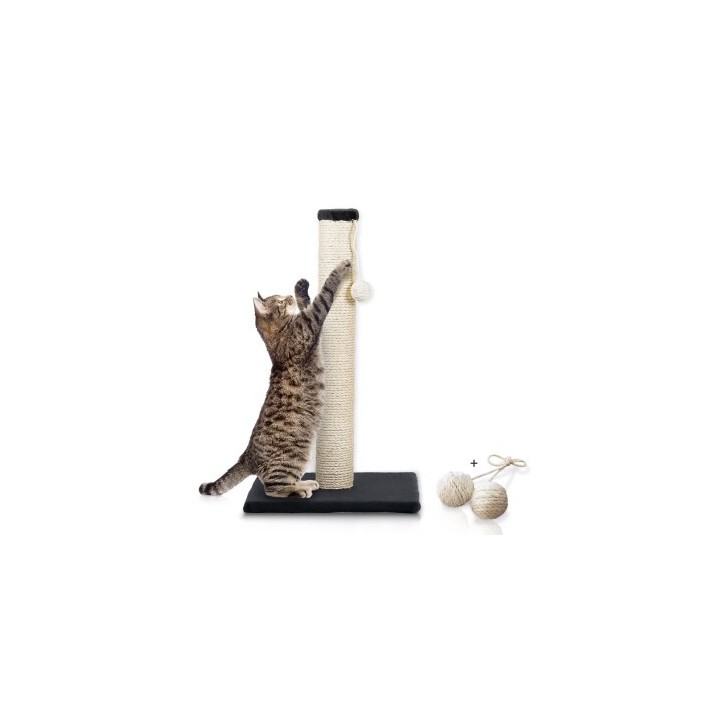 Rohrschneider ® Katzenbaum L Stamm, inkl. Gratis-Spielkugel 2er-Set dunkelgrau 36 cm, 64 cm, 36 cm