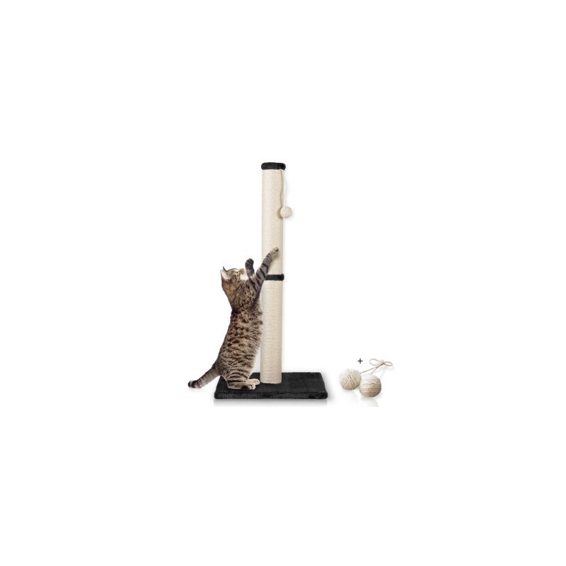 Rohrschneider ® Katzenbaum L Stamm, inkl. Gratis-Spielkugel 2er-Set dunkelgrau 40 cm, 87 cm, 40 cm