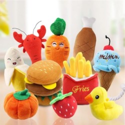 Stressabbau-Haustier-Plüschspielzeug, bunte Cartoon-Frucht, Tierform, bissfest klingende Puppe, Backenzahn