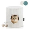 Rohrschneider ® Tierhöhle Cord inkl. Gratis-Spielkugel 2er-Set beige