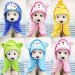 Haustier-Hundehandtuch, weich, zum Trocknen, für Hunde und Katzen, Kapuzenpullover, Welpen, super saugfähig, Bademäntel, Rein