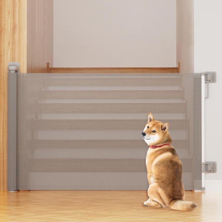 Einziehbare Babygitter, 55  breit x 34  hoch, Mesh-Babygitter für den Innenbereich, Sicherheitsgitter für Kinder und Haustier