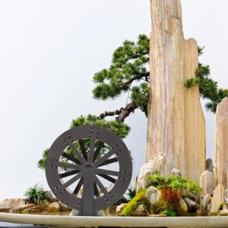 Wasserrad DIY Wasserfall Brunnen Zubehör Brunnenrad für Bach- und Generatorszenen Layout Aquarium Dekor 13cm