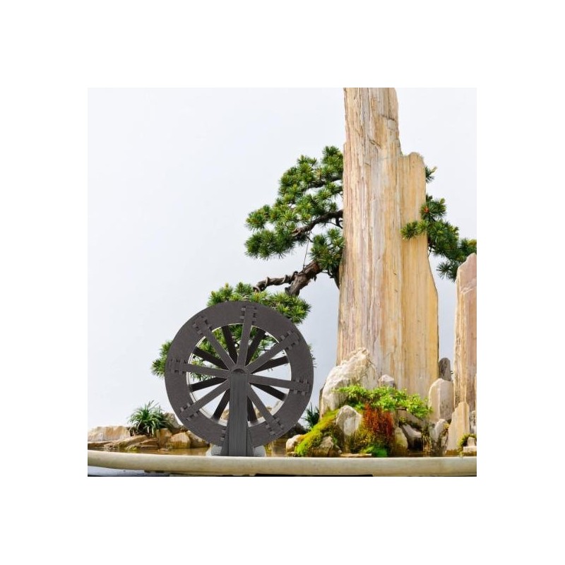Wasserrad DIY Wasserfall Brunnen Zubehör Brunnenrad für Bach- und Generatorszenen Layout Aquarium Dekor 13cm