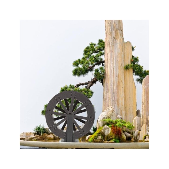 Wasserrad DIY Wasserfall Brunnen Zubehör Brunnenrad für Bach- und Generatorszenen Layout Aquarium Dekor 13cm