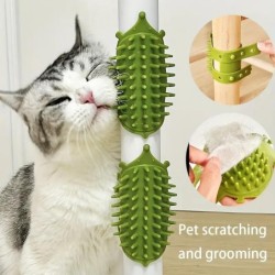 Selbstpflegender Katzenkratzbaum aus Gummi – Kann an Wand und Tischbeinen montiert werden, Flexible Borsten, Nicht elektrisch