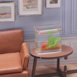Goldfischglas-Modell, realistisches dekoratives Ornament, Miniatur-Aquarium aus Glas für Puppenhaus, Foto-Requisiten, Miniatu