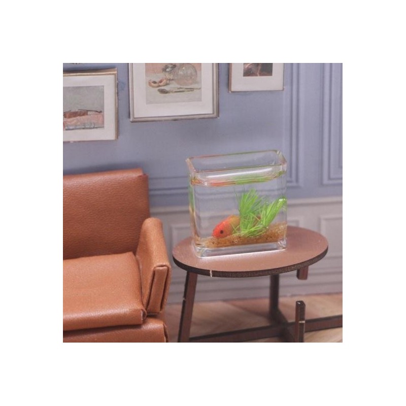 Goldfischglas-Modell, realistisches dekoratives Ornament, Miniatur-Aquarium aus Glas für Puppenhaus, Foto-Requisiten, Miniatu