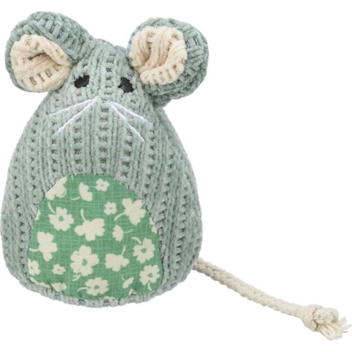 Maus, sitzend, Stoff, Catnip, 11 cm