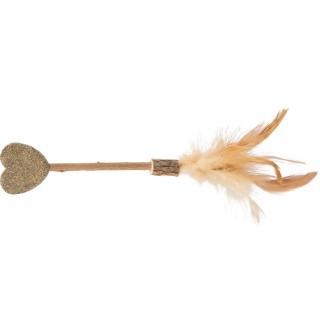 Matatabi Katzenspielzeug mit Lolli-Feder und Katzenminze, Herz, 23 cm
