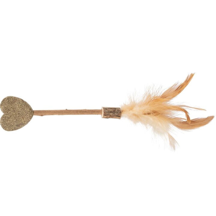 Matatabi Katzenspielzeug mit Lolli-Feder und Katzenminze, Herz, 23 cm