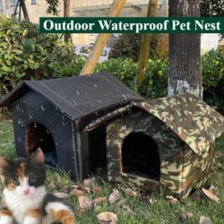 Katzenhaus für draußen, warm und wasserdicht, Katzennest für streunende Katzen, faltbar, geschlossen, regenfest, Hundehaus fü