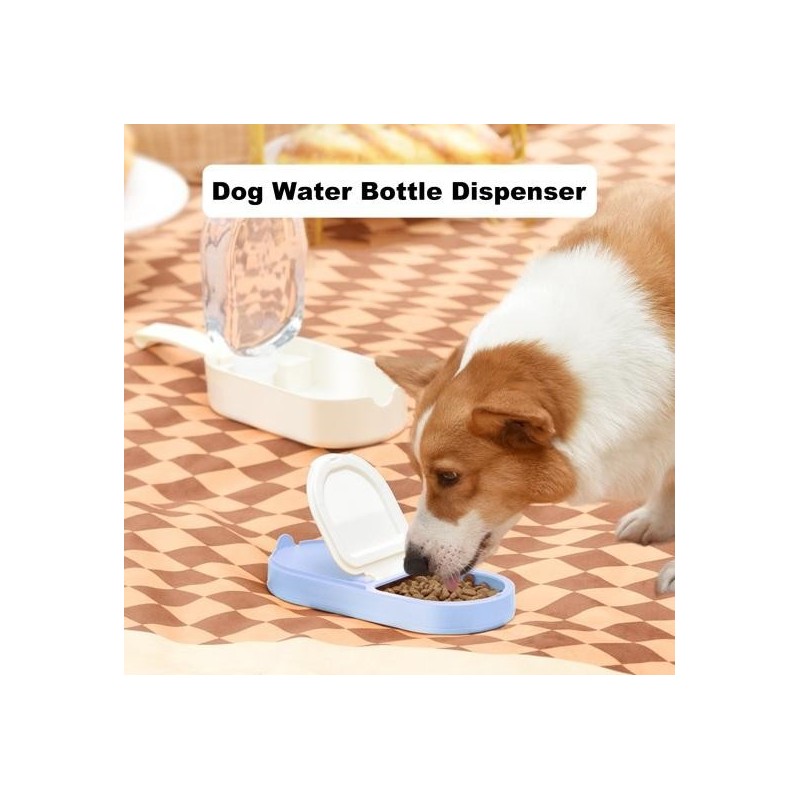 250 ml Hundewasserflasche, 2-in-1-Wasserspender, Futterbehälter, tragbarer Hundenapf für den Außenbereich mit Silikon-Umhänge