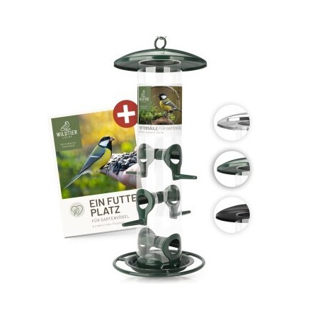 wildtier liebe Futtersäule für Samen, Körner & Kerne 35cm, Grün