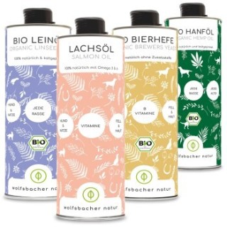 Wolfsbacher Natur Futteröl Set 4 x 1 Liter
