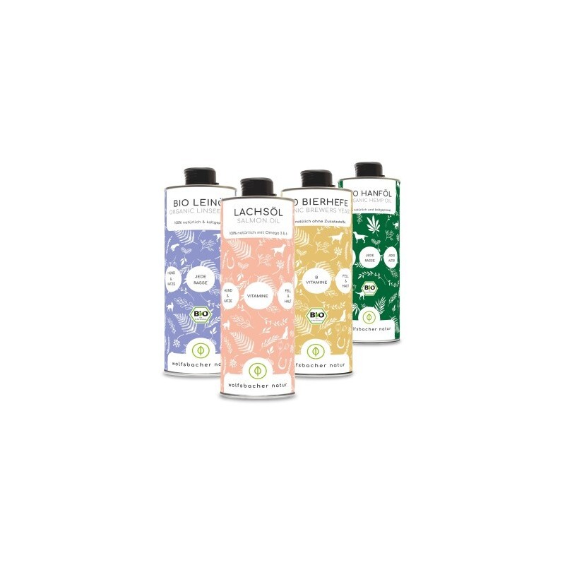 Wolfsbacher Natur Futteröl Set 4 x 1 Liter