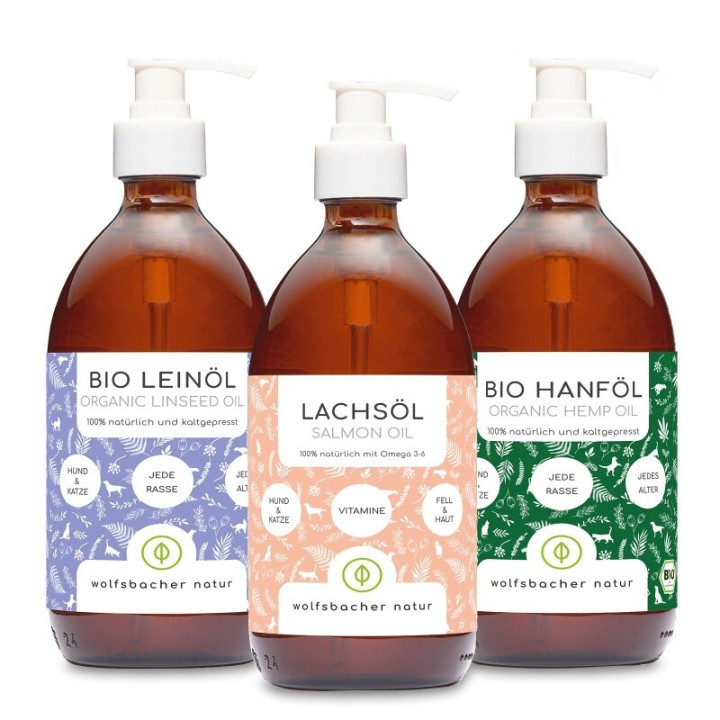 Wolfsbacher Natur Futteröl Set 3 x 500ml