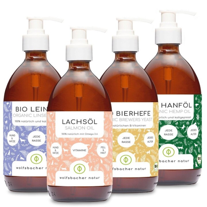 Wolfsbacher Natur Futteröl Set 4 x 500ml