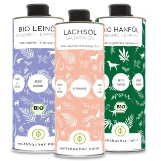 Wolfsbacher Natur Futteröl Set 3 x 1 Liter