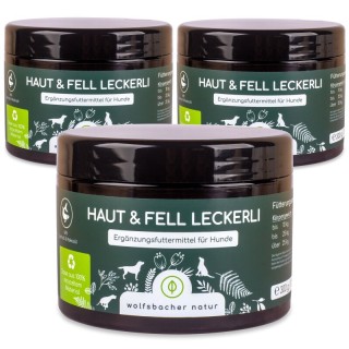 Wolfsbacher Natur Haut & Fell Leckerli 3x