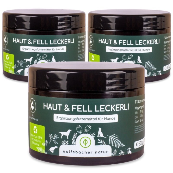 Wolfsbacher Natur Haut & Fell Leckerli 3x