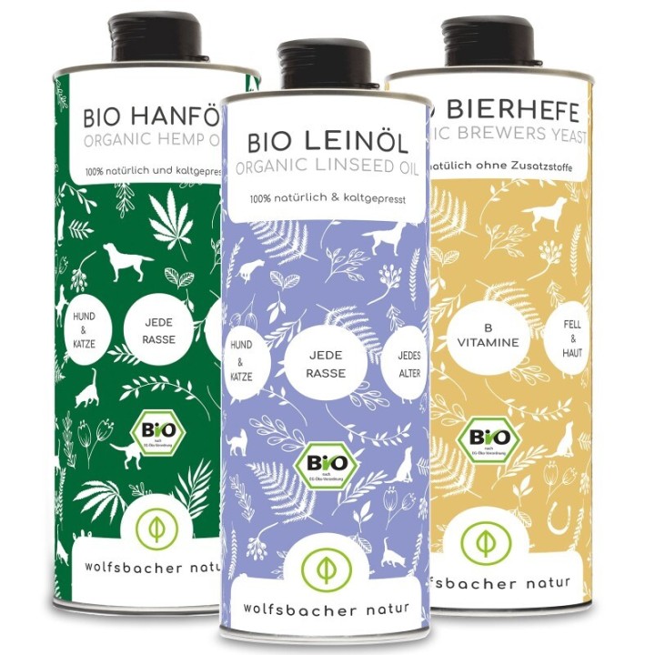 Wolfsbacher Natur Futteröl Set 3 x 1 Liter