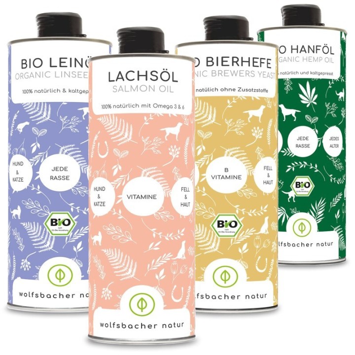 Wolfsbacher Natur Futteröl Set 4 x 1 Liter