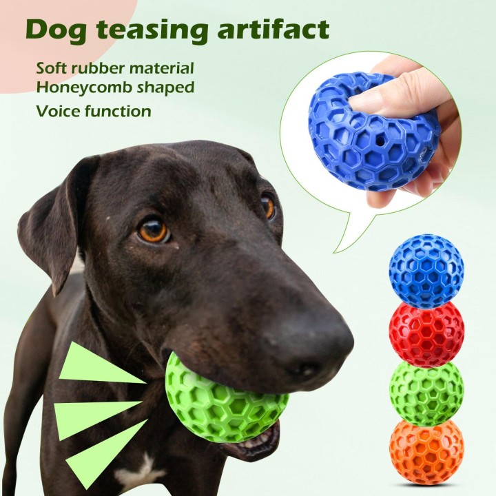 Quietschendes Hundespielzeug für aggressive Kauer, unzerstörbare Hundebälle für aggressive Kauer, quietschende Bälle für Hund