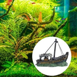 Aquarium-Dekorationen aus Kunstharz, Ornamente für versunkene Schiffe, Landschaftsbau-Zubehör, Betta-Höhle, Versteck für Fisc
