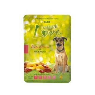 alsa natural Love Ente & Hirse mit Reis und Ananas, Anzahl: 6 x 300 g, 300 g, Hundefutter nass