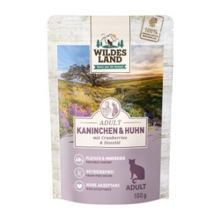 WILDES LAND Adult 12x100g Kaninchen & Huhn