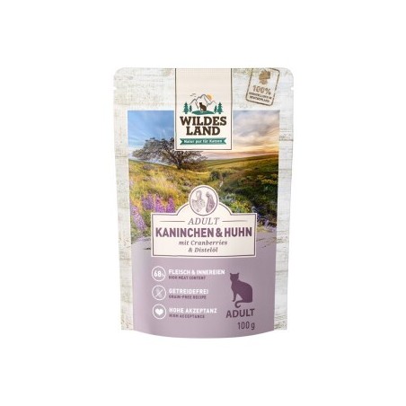 WILDES LAND Adult 12x100g Kaninchen & Huhn