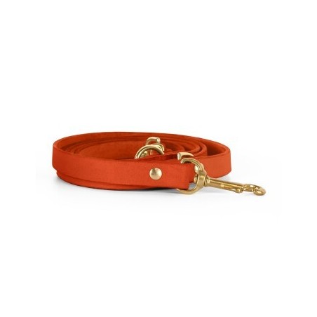 THE DOG IDEA Echtleder Hundeleine Orange M-L