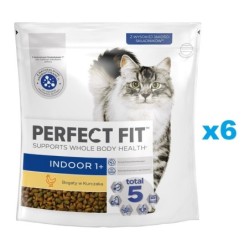 PERFECT FIT (Indoor 1+) 6x750g Reich an Huhn – Trockenfutter für Wohnungskatzen