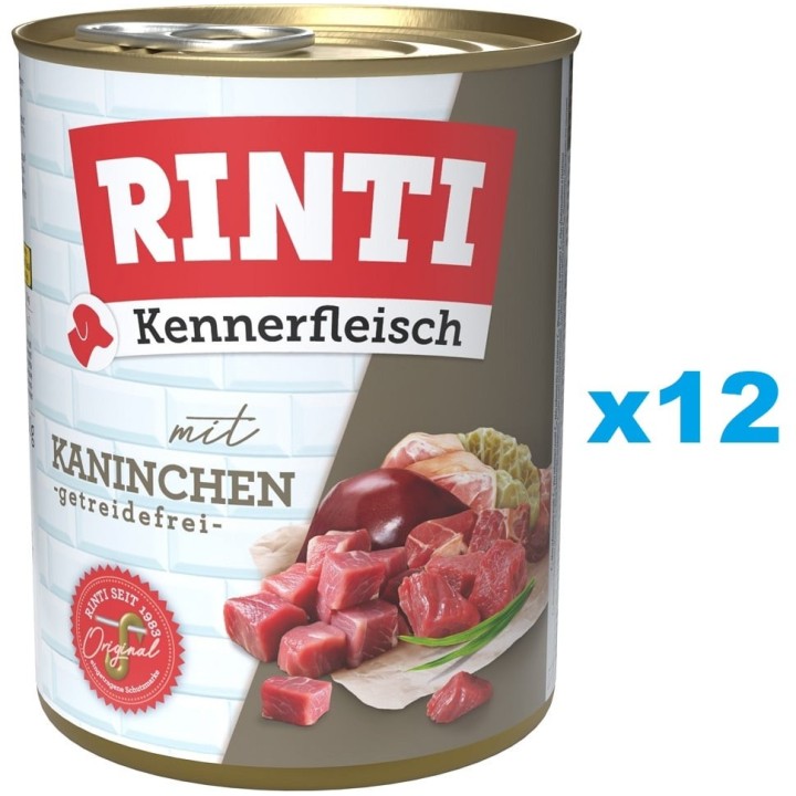 RINTI Kennerfleisch Rabbit Kaninchen 12 x 800 g