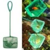 Grüner, tragbarer Kescher mit langem Griff, quadratisch, für Aquarium, Fischtank, Kescher für schwimmende Fische 3 inch