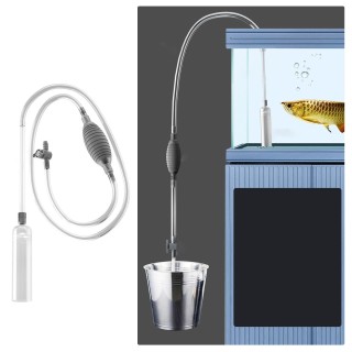 Wassertauscher Aquarium Siphon Staubsauger Aquarium Toilette Absaugung Aquarium Siphon Aquarium Wasserwechsler Siphon 1 grau