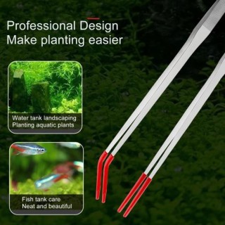 Fütterungszange für Reptilien aus Edelstahl mit Gummispitze, gerade/gebogene lange Pinzette für Aquarien, Bartagamen, Tanksch