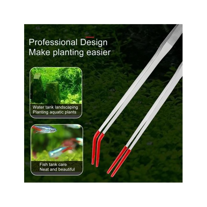 Fütterungszange für Reptilien aus Edelstahl mit Gummispitze, gerade/gebogene lange Pinzette für Aquarien, Bartagamen, Tanksch