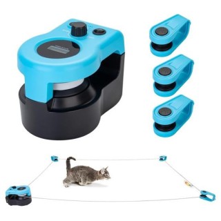 Laufband-Spielzeug für Katzen mit Federn, automatische Steuerung/Fernbedienung, DIY, simuliertes Katzen-/Maus-Jagdspielzeug,