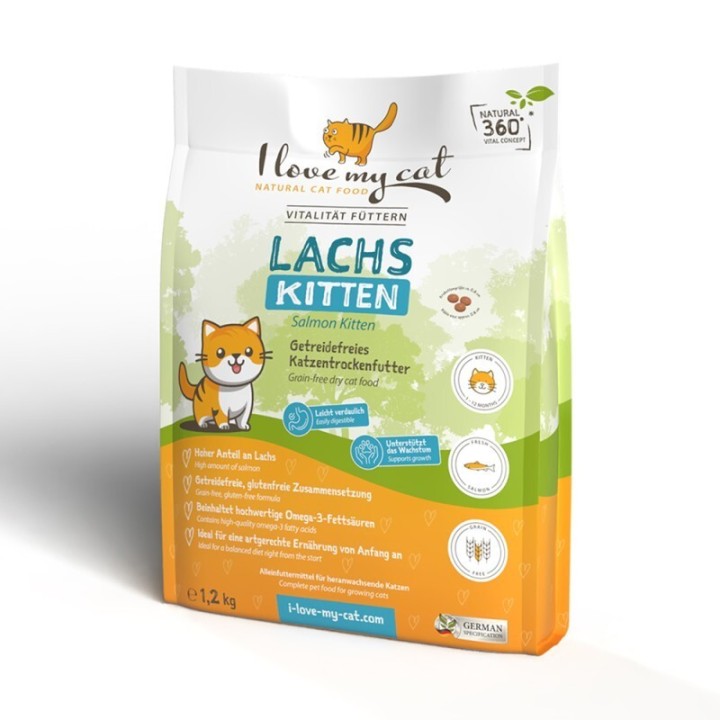 I love my cat Getreidefreies Trockenfutter für Kitten mit Lachs