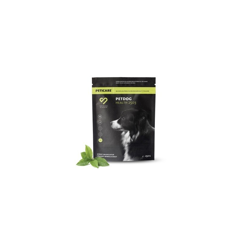 Peticare Muskulatur Pulver für Hunde, mit essenziellen Aminosäuren, Kollagen 125 g