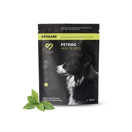 Peticare Muskulatur Pulver für Hunde, mit essenziellen Aminosäuren, Kollagen 125 g