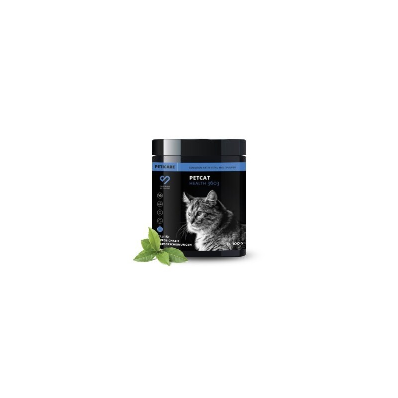 Peticare Senior Pulver für Katzen, fördert Vitalität & Beweglichkeit im Alter | 100 gr