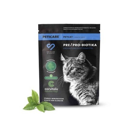 Peticare Probiotika & Präbiotika Pulver für Katzen, Darm-Sanierung, Darmflora | 100 gr