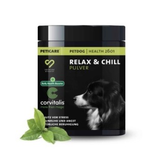 Peticare Relax-Mix Pulver für Hunde, beruhigendes Ergänzungsfutter-Mittel | 100 gr